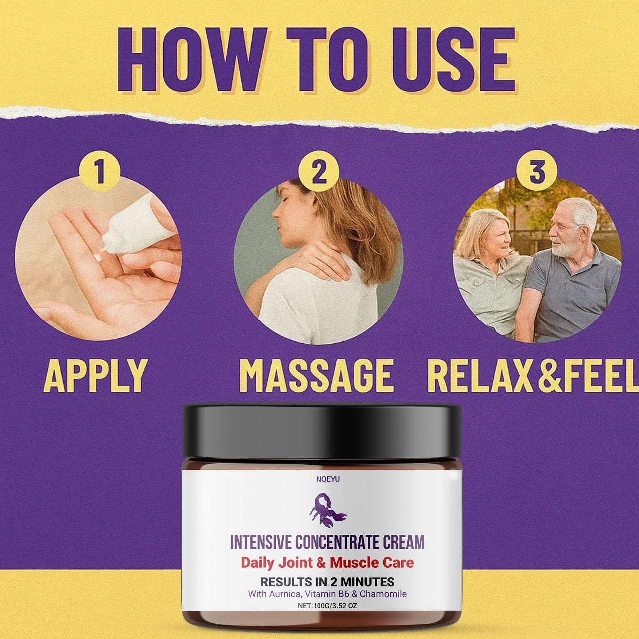 Intense Concentrate Cream - Fast-Acting Joint & Muscle Relief 100gm Each (Pack of 2)